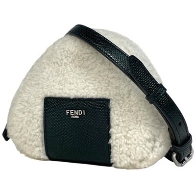 Fendi Onigiri Stefano Pillati Leather White Green Bag 7AS240 #BS819