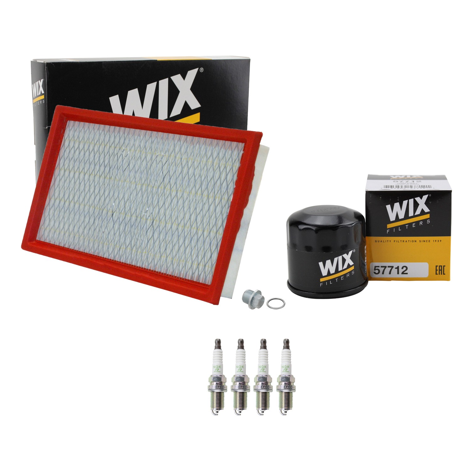 Wix Engine Air Oil Filters NGK 4 Spark Plugs Kit for Forester Impreza Outback H4