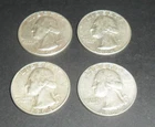 Four 1964 Washington Quarters.  90% Silver.