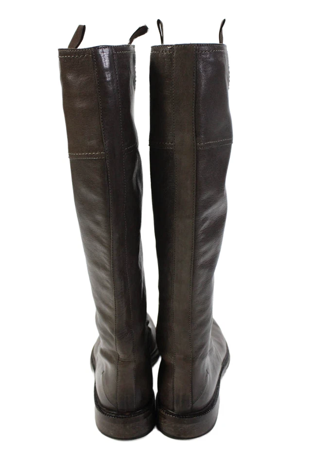 Botas hasta la rodilla de cuero grises Costume National para mujer talla 9,5 Foto 3 de 4