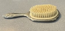 Vintage Silver-Plated "Rose Scroll" Hairbrush - Ornate Floral Vanity Decor
