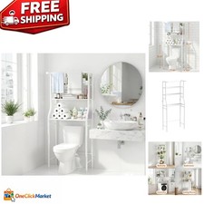 Over The Toilet Storage Cabinet, Metal Bathroom Shelf Organizer with Paper Ho...