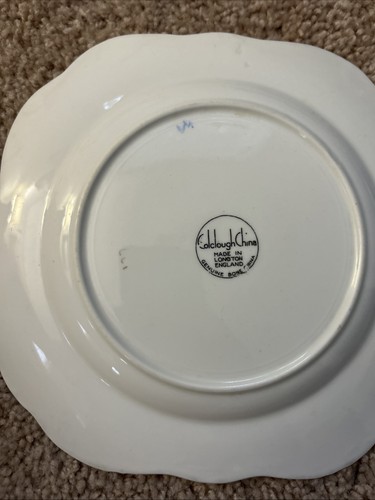 2x Colclough England Bone China Square Salad Plate Blue & Green 8.2" VGC-EUC - Picture 4 of 5