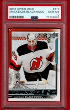2018-19 UPPER DECK MACKENZIE BLACKWOOD YOUNG GUNS #210 ROOKIE PSA 10 RC YG UD GC