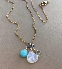 NEW SUNDANCE CHARM HANDMADE NECKLACE ARTISAN NATURAL GENUINE GEMSTONES JEWELRY