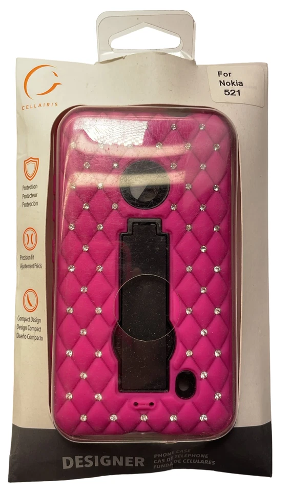Cellairis дизайнерский гибридный чехол w/подставка для Nokia Lumia 521 пульсации розовый черный - Изображение 2 из 4