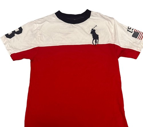 Polo Ralph Lauren Flag Big Pony Patriotic Boys M 10 12 Colorblock Red White Blue - Picture 4 of 4