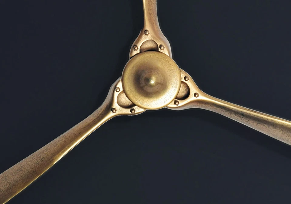 Deko Propeller FineBuy 85 cm Wanddeko Aluminium Gold Flugzeug Wandpropeller - Bild 4 von 4