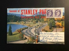 Old Vintage STANLEY PARK B.C.CANADA   Fold Out Views Posted 1962 Made in CANADA