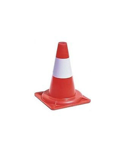 Cono Stradale Bicolore 53 Cm - Segnale Di Sicurezza Per Lavori Stradali O Emergenze