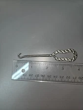 Antique Shoe Button Hook Tool for Shoes, Boots  Metal 3 3/4" Long - Stamped