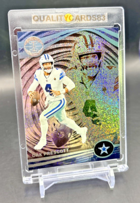 DAK PRESCOTT RAINBOW SPARKLE HOLO FOIL CARD WITH CASE NFL DALLAS COWBOYS