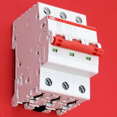 Disjoncteur principal ABB 50 ampères, rouge SD203/50 2CDD283101R0050 Neuf - Photo 1/4