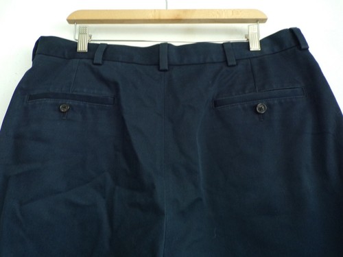 BROOKS BROTHERS pantaloncino plissettato uomo taglia 35 vita blu navy cotone - Foto 4 di 4