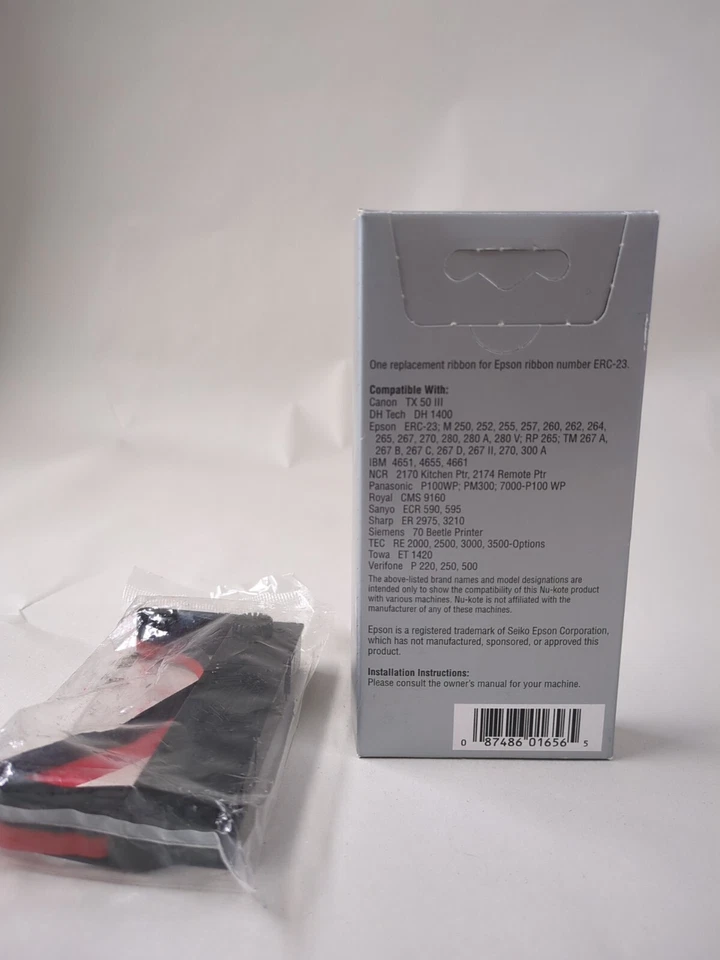 Lot of (2)Nukote BR274 Replacement Ribbon For Epson Number ERC-23 Blk/Red Matrix - Image 2 of 4