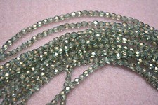 Czech Fire Polished 3mm round faceted glass beads - Halo Heavens
