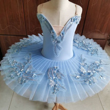 Sky Blue Professional Costume Ballet Tutu Kids Pancake Tutu Dance Ballet Dress