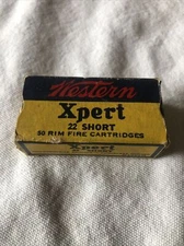 EMPTY AMMO BOX WESTERN XPERT 22 Short Greased Pre Child Warning Box Only