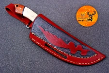 GENUINE LEATHER ENGRAVED HANDMADE SHEATH FOR FIXED BLADE KNIFE / HOLSTER 1792