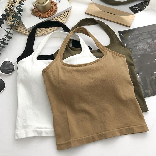 Tank Top, Backless with Built-in Bra Pads Sling Vest Top Q9C7 Y5T3 X1V3 G2K I5R6 - Picture 8 of 18