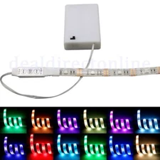 New Portable RGB Waterproof LED Strip Lights With Battery Box 50-200CM