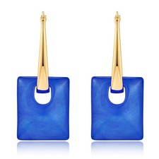 Multicolored Acrylic Pendant Dangle Hoop Earrings for Women Lightweight Geome...