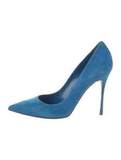 SERGIO ROSSI Blue Suede Pumps Size 10 IT 40 Good Used Condition