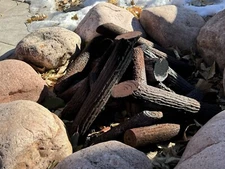 Large Ironwood Steel Log For Fireplace Or Firepit