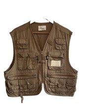 Ausable Fishing Vest Vintage Men's Large 100 cotton khaki