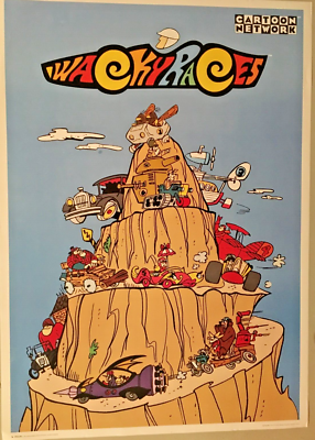 Wacky Races, Cartoon Network, Vintage Poster. 196. 24x35 inch 