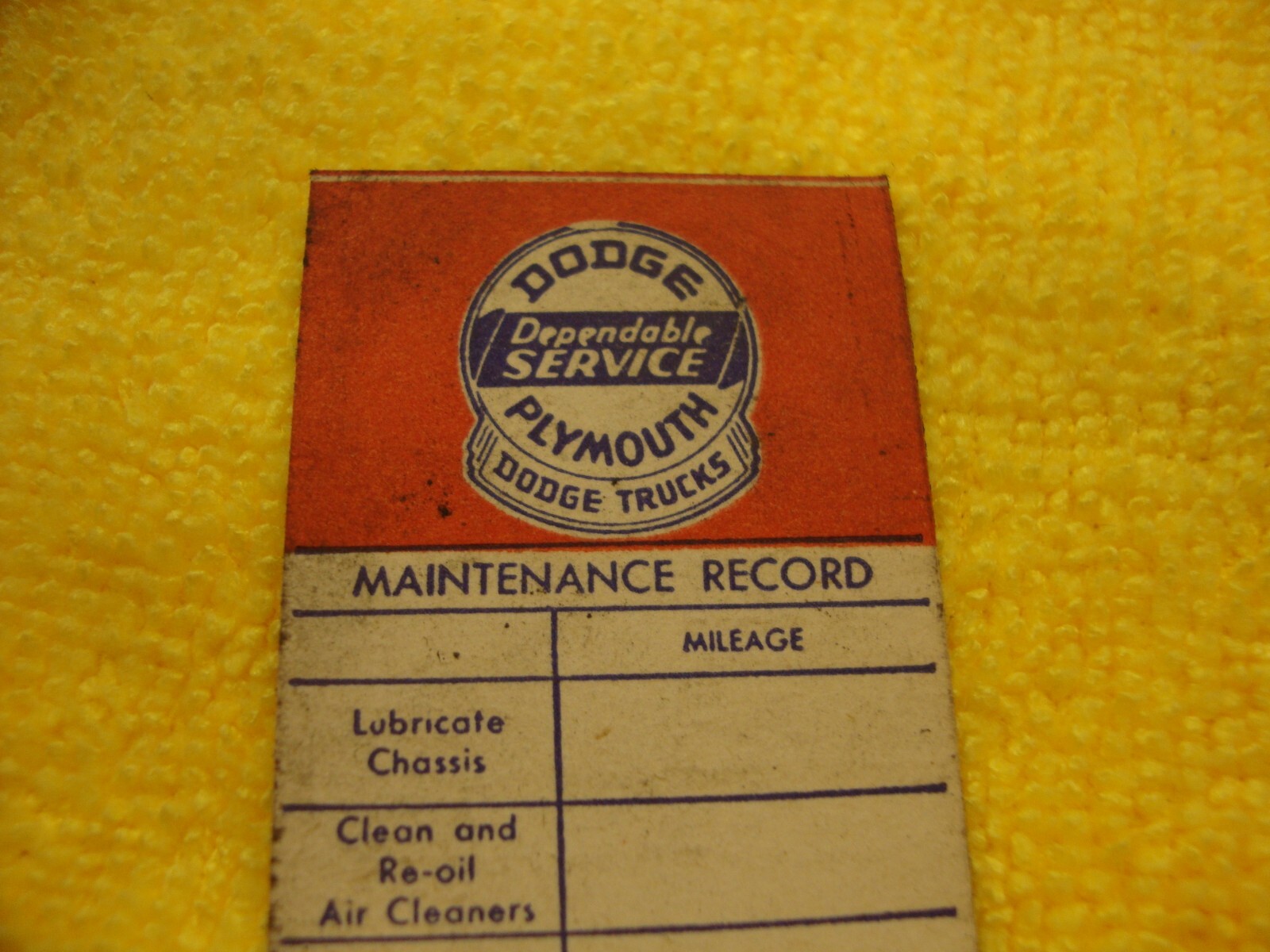 Vintage Dodge Plymouth Door Jamb Oil Change Stickers Service Station