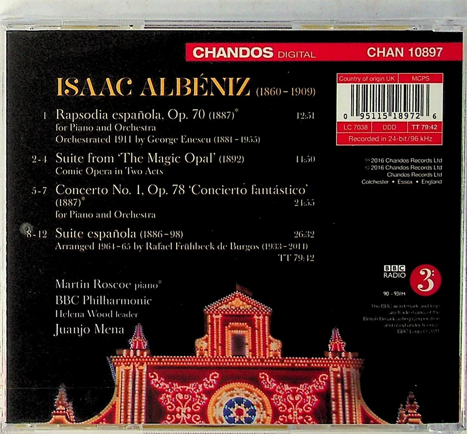 ALBENIZ Piano Concerto No.1/Suite Espanola/MagicOpal/Rapsodia CD NEW Juanjo Mena - Image 2 of 2