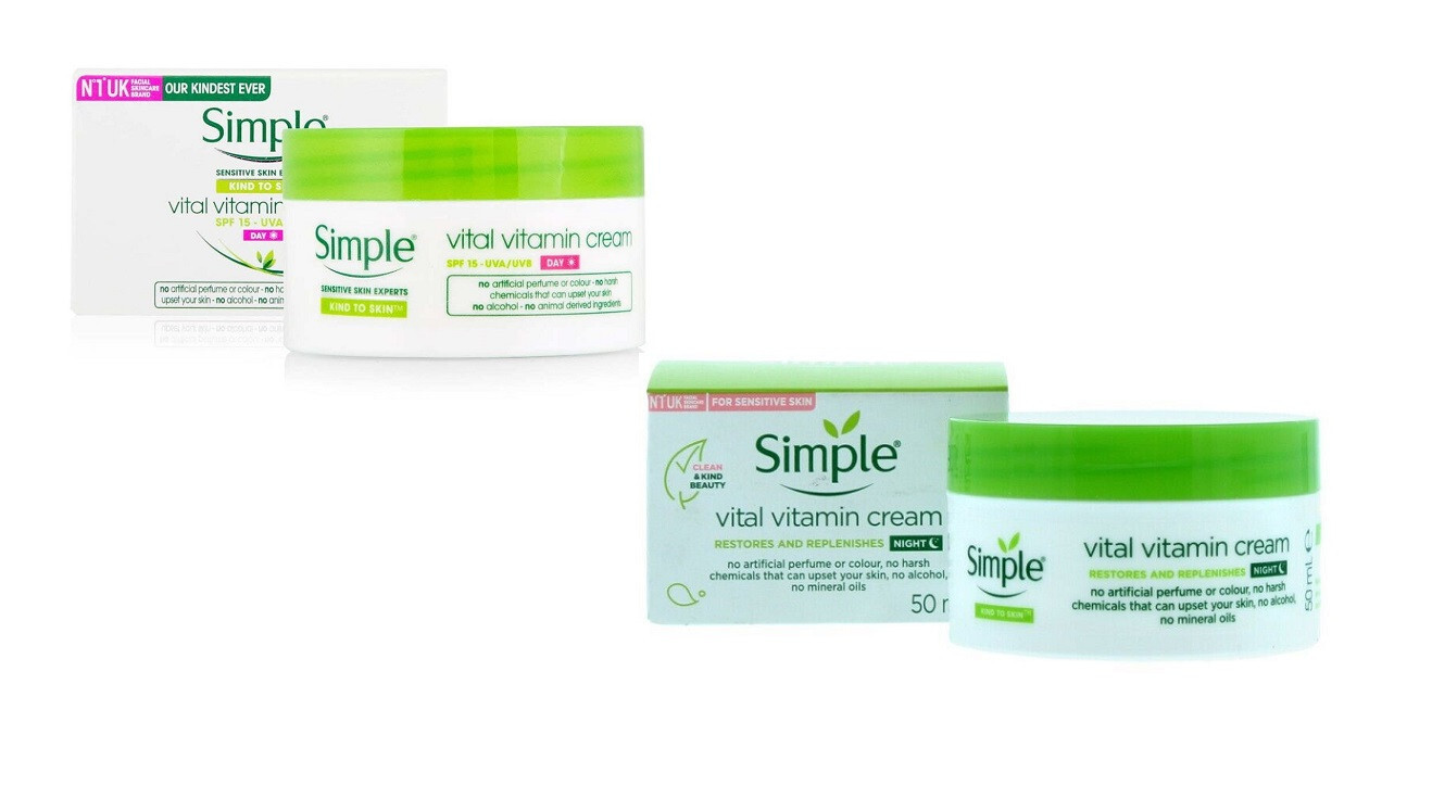 Simple Kind to Skin Vital Vitamin RESTORE, SPF15 DAY & NIGHT Complete Cream Set