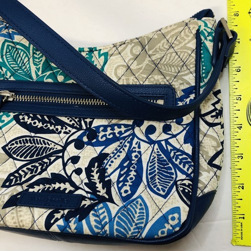 Vera Bradley Small Crossbody Purse Leafy Paisley Gray Green Blue - Picture 8 of 8