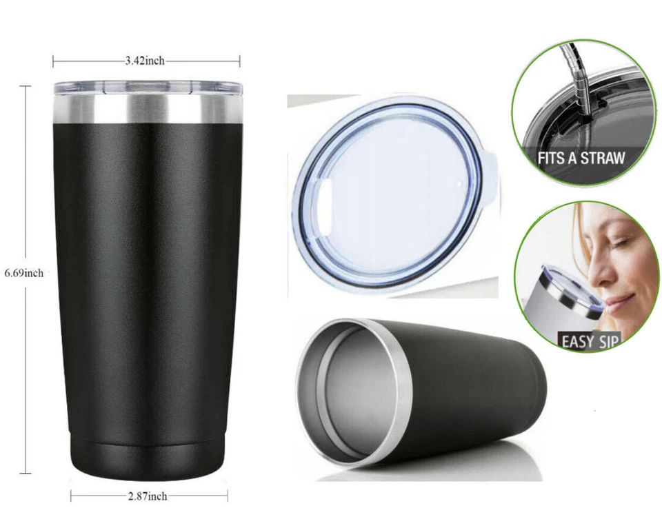 20oz Tumbler Stainless Steel Sip Lid Double Wall Vacuum Insulated Travel Bottle - Image 2 of 4
