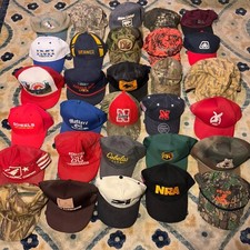 Lot of 30 Hats Mix Vintage Snapback Advertising Western Camo Hunting USA