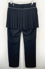 MARC JACOBS RUNWAY Pants 8 Wool Trouser Back Peplum Pleated RTW F'09 Black VTG