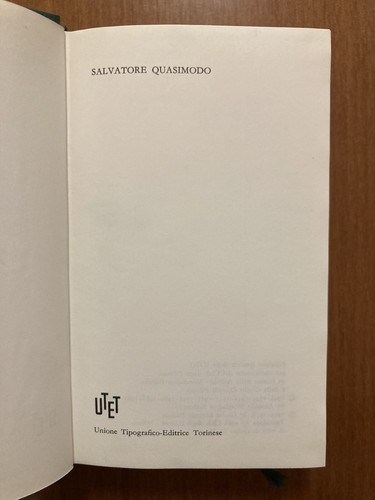 Salvatore Quasimodo - Premio Nobel 1959- 1’ed. UTET-CDE 1979 - Foto 4 di 5