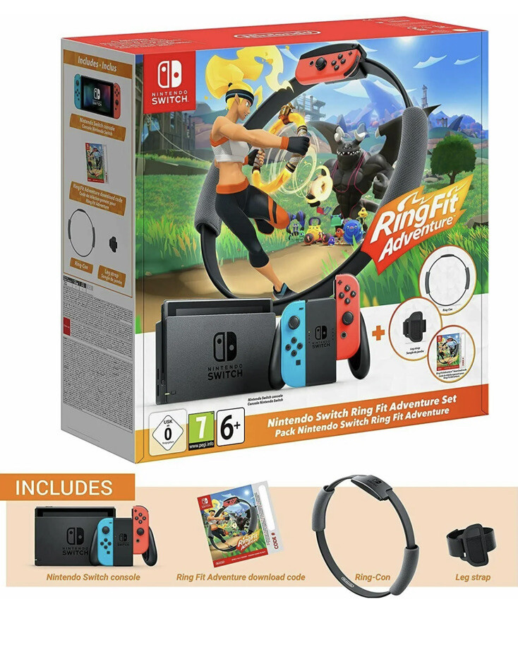 Nintendo Switch (Neon Red/Neon blue) - Ring Fit Adventure