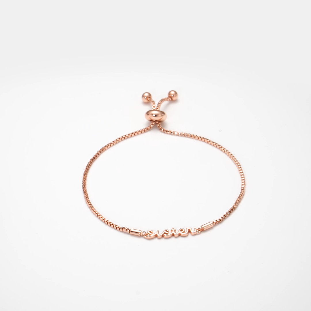 Rose Gold Plated Sister Bracelet Created with Zircondia® Crystals