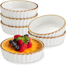 ONEMORE Ramekins 4 oz - Oven Safe Shallow Ramekins for Creme Brulee - Fluted ...