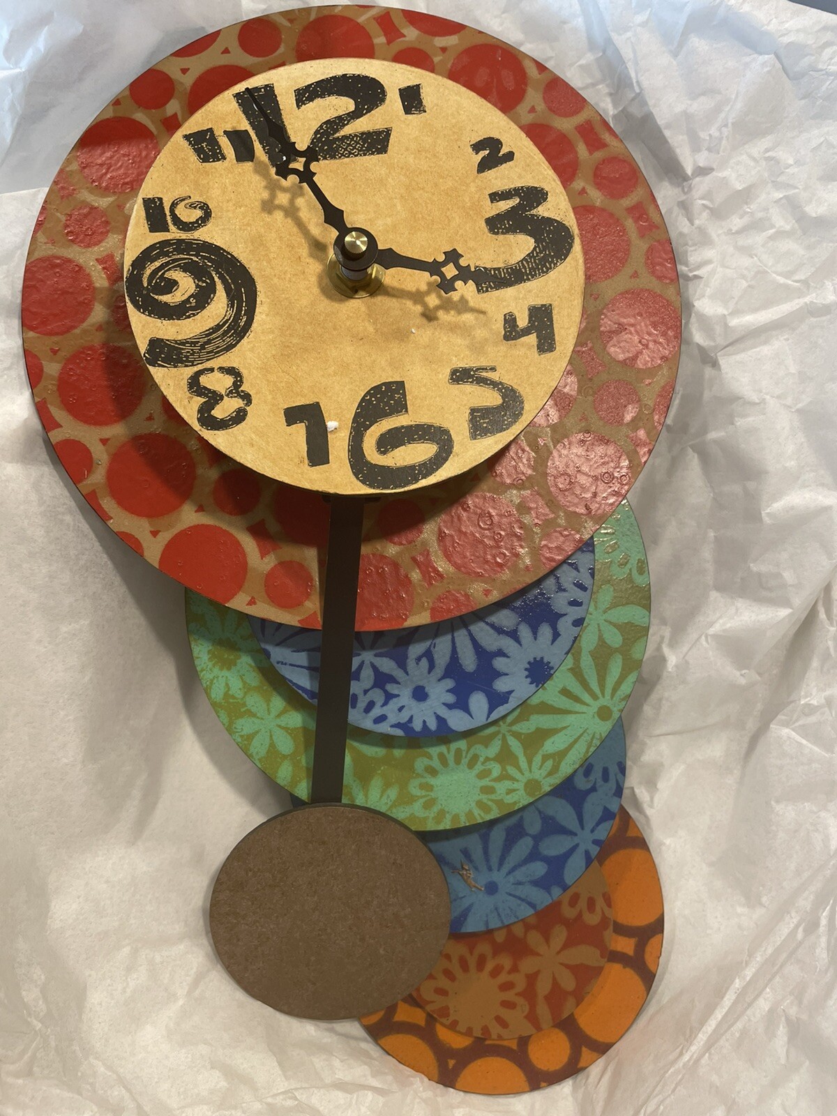 hand painted wall clock