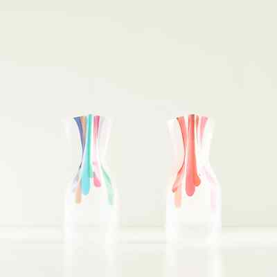 D-BROS Foldable Flower Vase Set of 2 COLOR DROPS #2 268×148mm