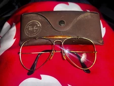 Vintage Ray Ban B&L Bausch & Lomb Aviator 58 14 Gold Tone Sunglass Frames