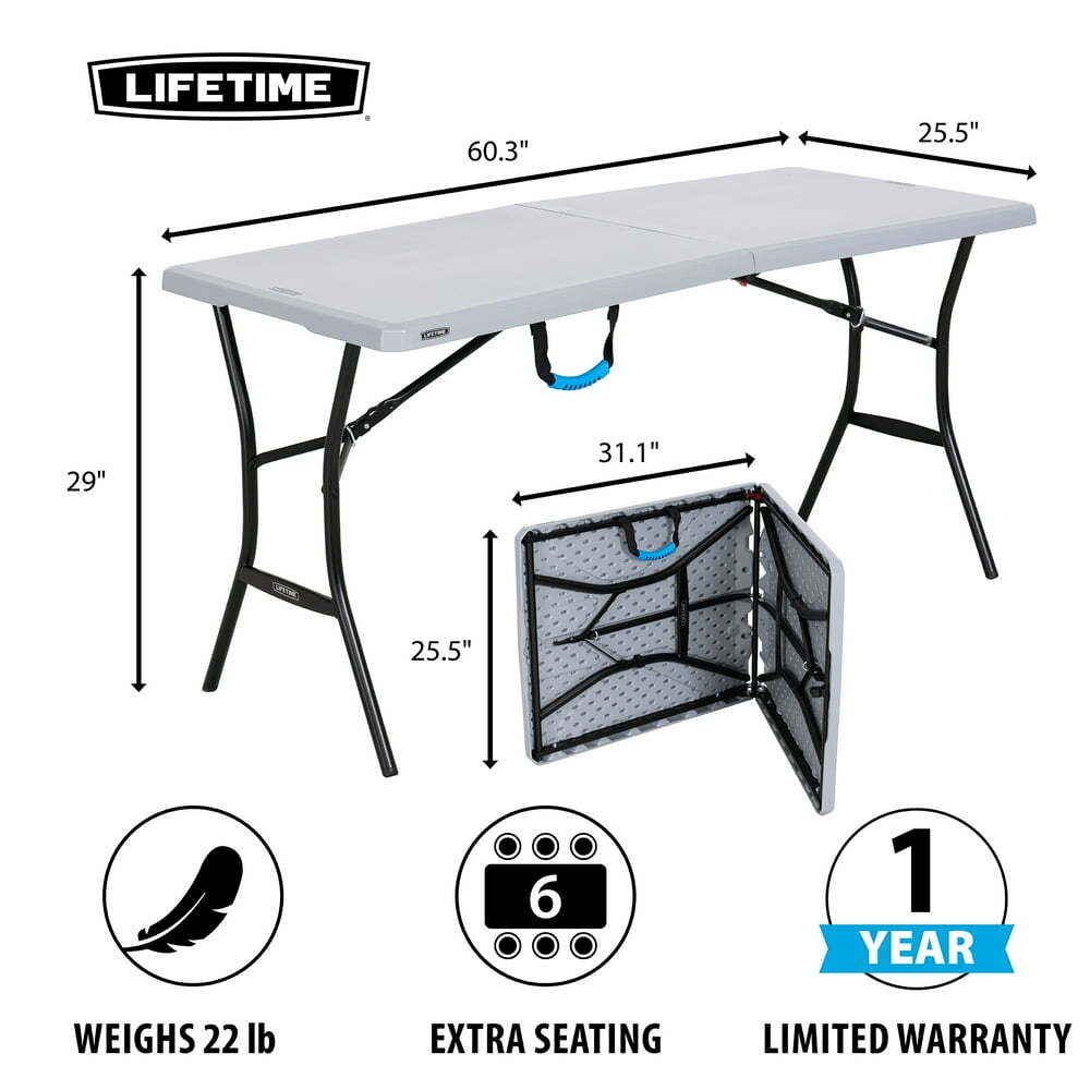 NEW 5 Foot Folding Table Indoor/Outdoor Home Office Yard Garden Pool Party Event