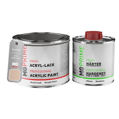 Pantone 481C Brown Acryl Lack seidenmatt 0,75 Liter 750 ml Dose inkl. Härter