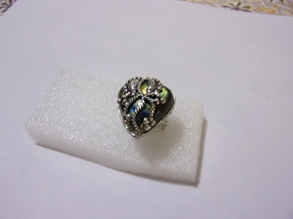 anello in argento con labradorite - Immagine 2 di 4
