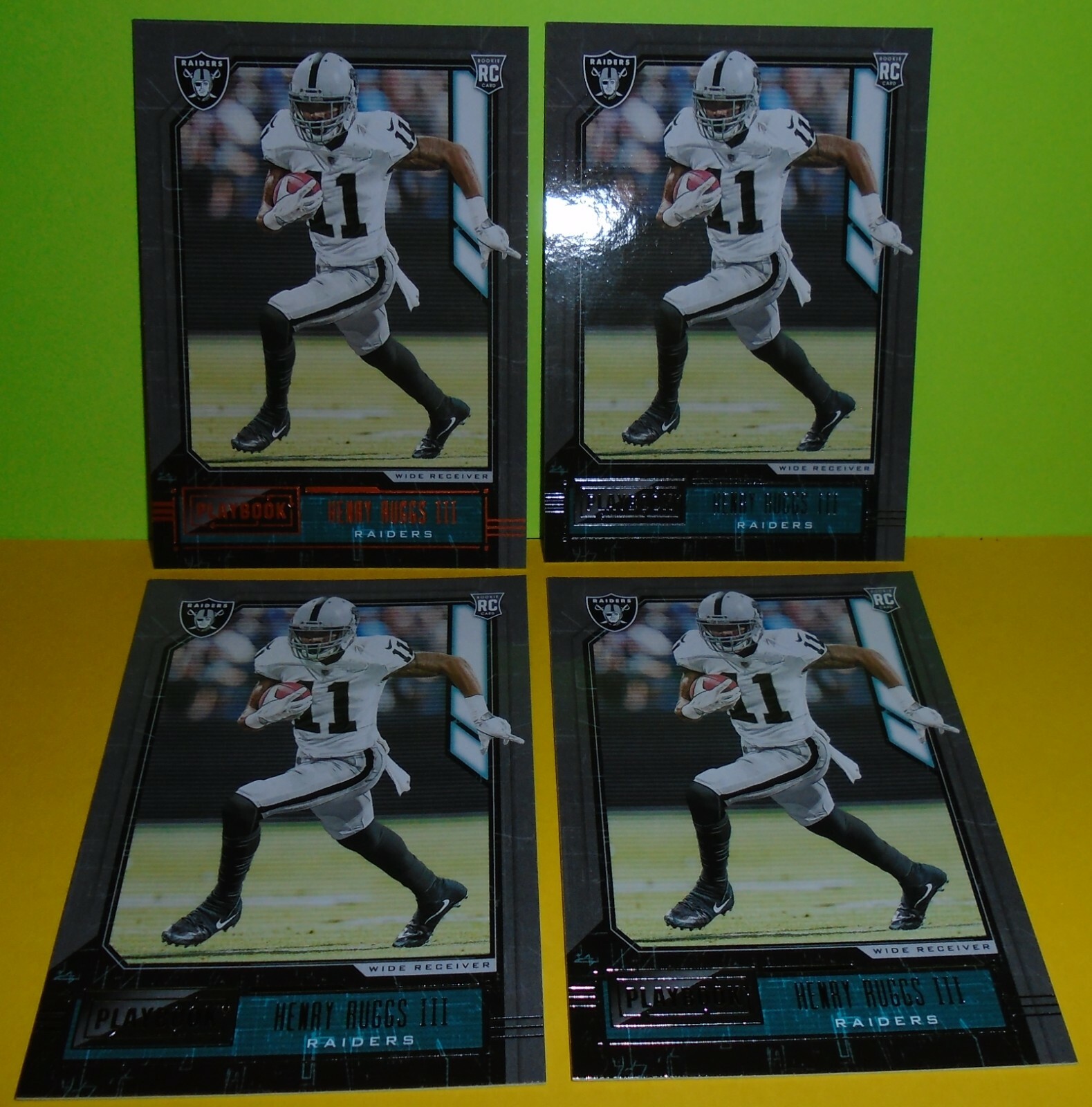 Henry Ruggs III 2020 Playbook Rookie card RC lot of 4 3base & orange