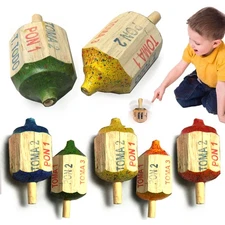 6 Pc Traditional Mexican Spinner Pirinola Toma Todo Game Spinning Wooden Top Toy