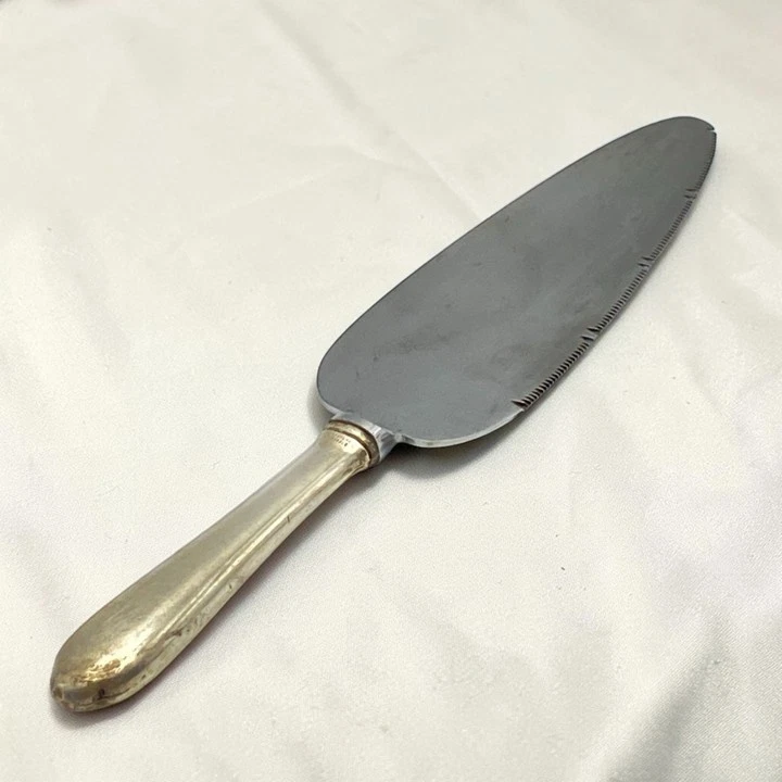 Vtg Sheffield Stainless Blade, Sterling Silver Handle Cake Pie Server, Serrated